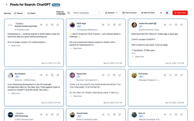 AI filtered content feed